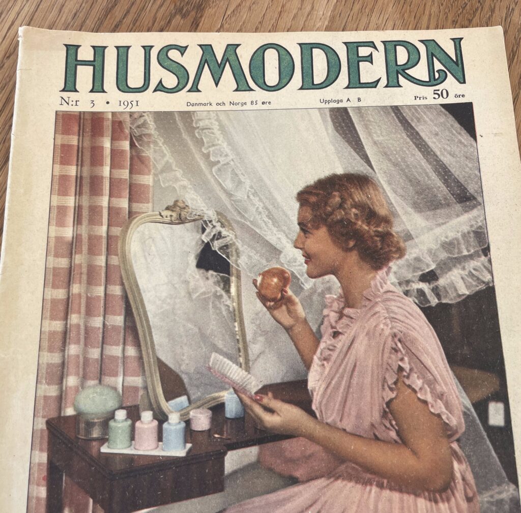 Fundstück aus dem schwedischen Antiquariat: eine Frauenzeitschrift aus den 1950ern